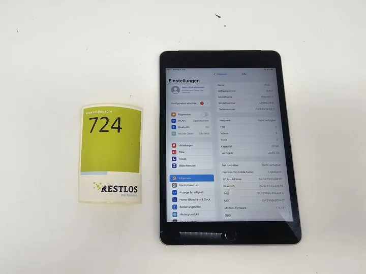 iPad Mini 4 32GB + Simkartenslot